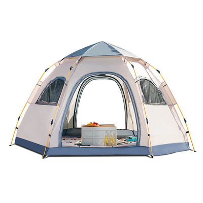 Hexagon 4 Person แคมป์ปิ้ง Sun Shade เต็นท์กลางแจ้ง Double Layer Rain Wind Protection