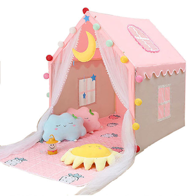 โลโก้ที่กำหนดเอง Girls Playhouse เต็นท์แคมป์กลางแจ้ง 110 ซม. เต็นท์ปราสาทเจ้าหญิงเด็กพร้อมไฟ